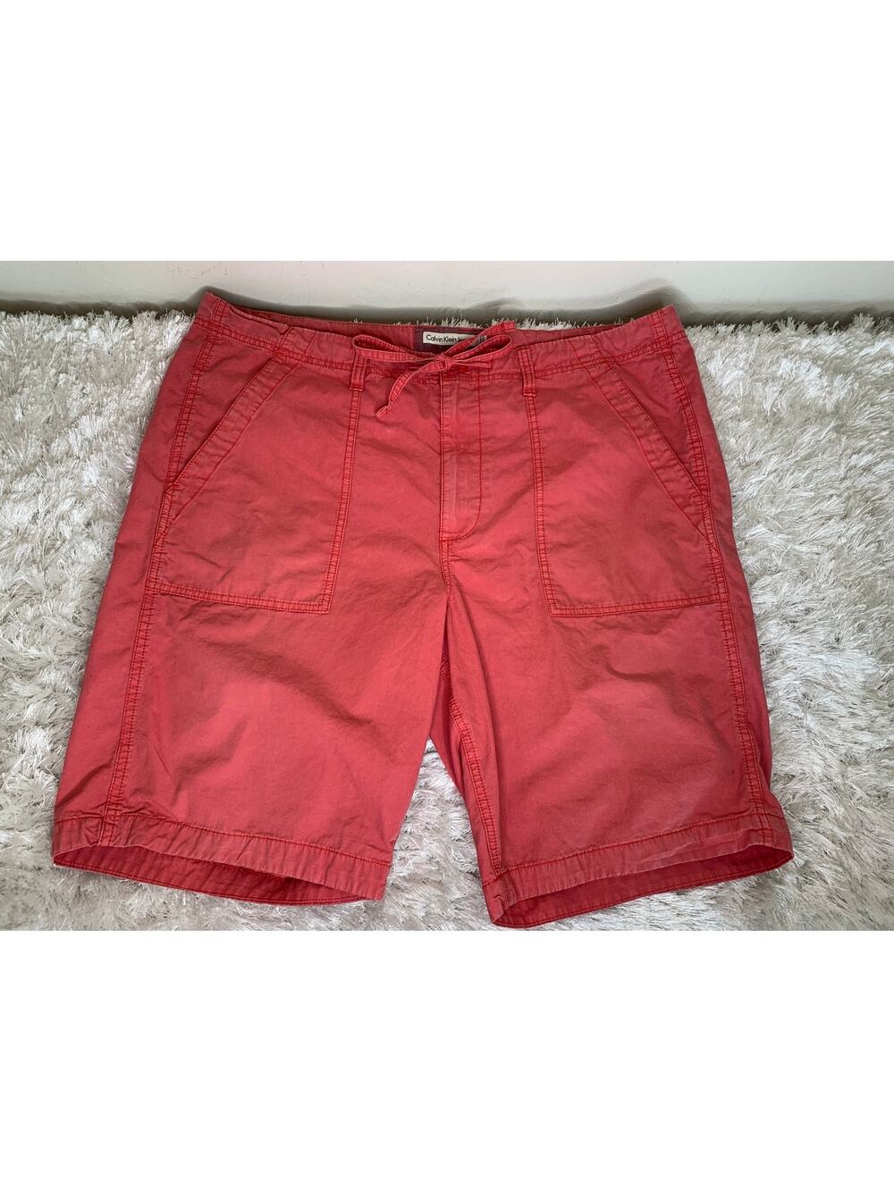 Calvin Klein Jeans Coral Washed Casual Shorts Sz 38 Preppy Coastal